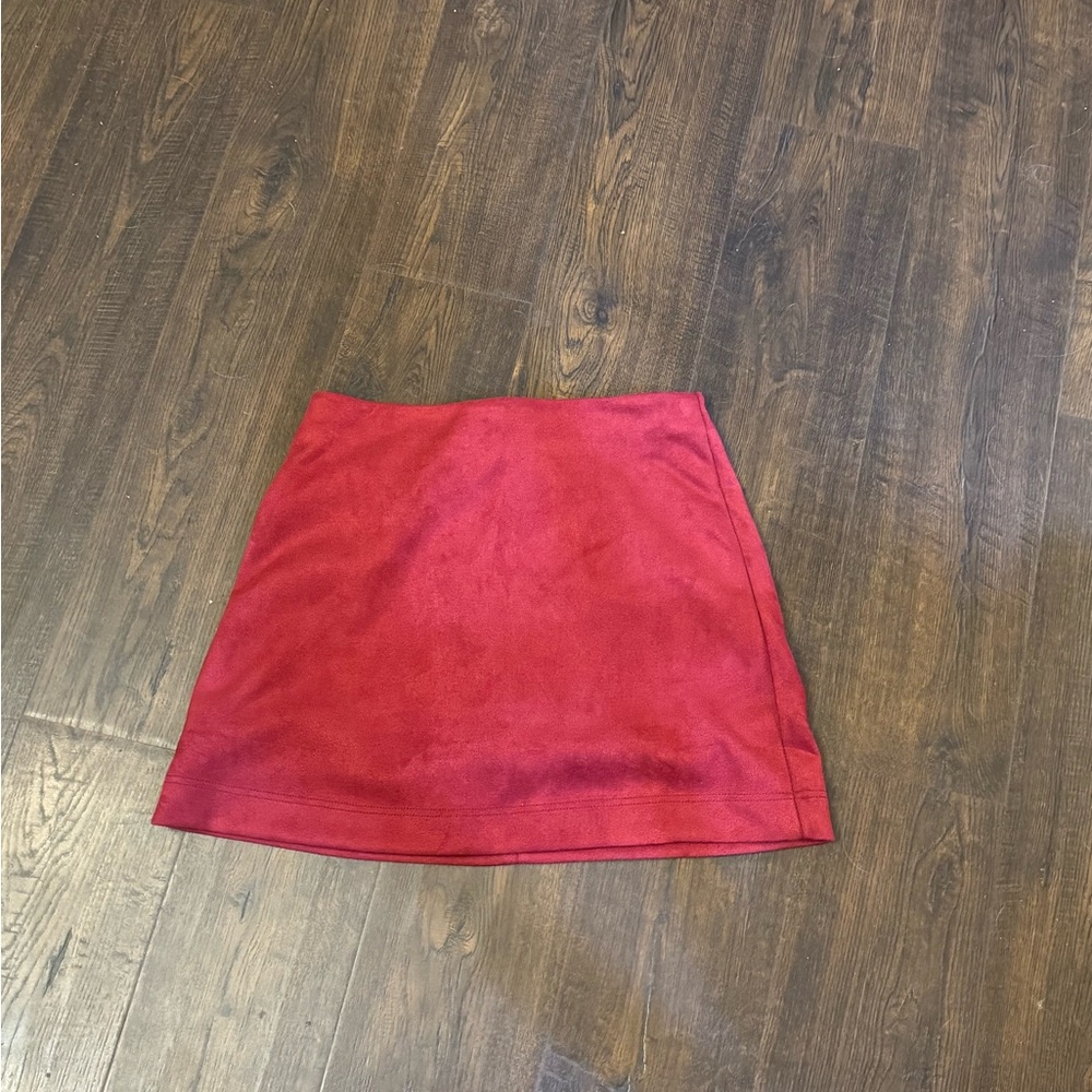 Pink Lily Boutique Elegant Red Suede Skirt